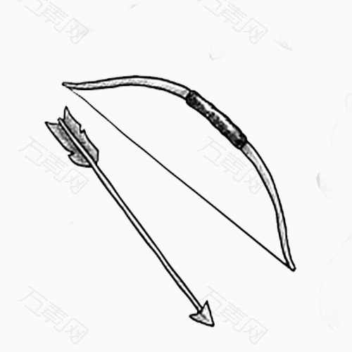 铅笔画弓箭素材
