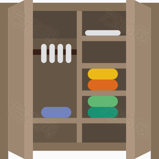 一个打开的衣柜图片免费下载_卡通手绘_万素网