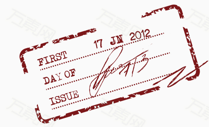 矢量红色盖章效果