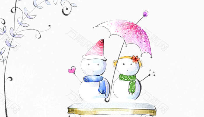 卡通手绘雪人