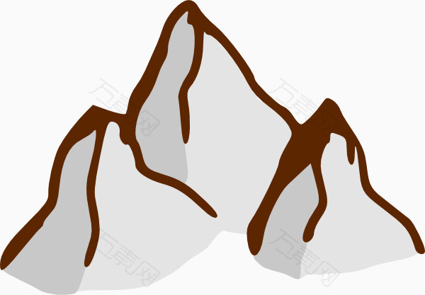 卡通三座山峰