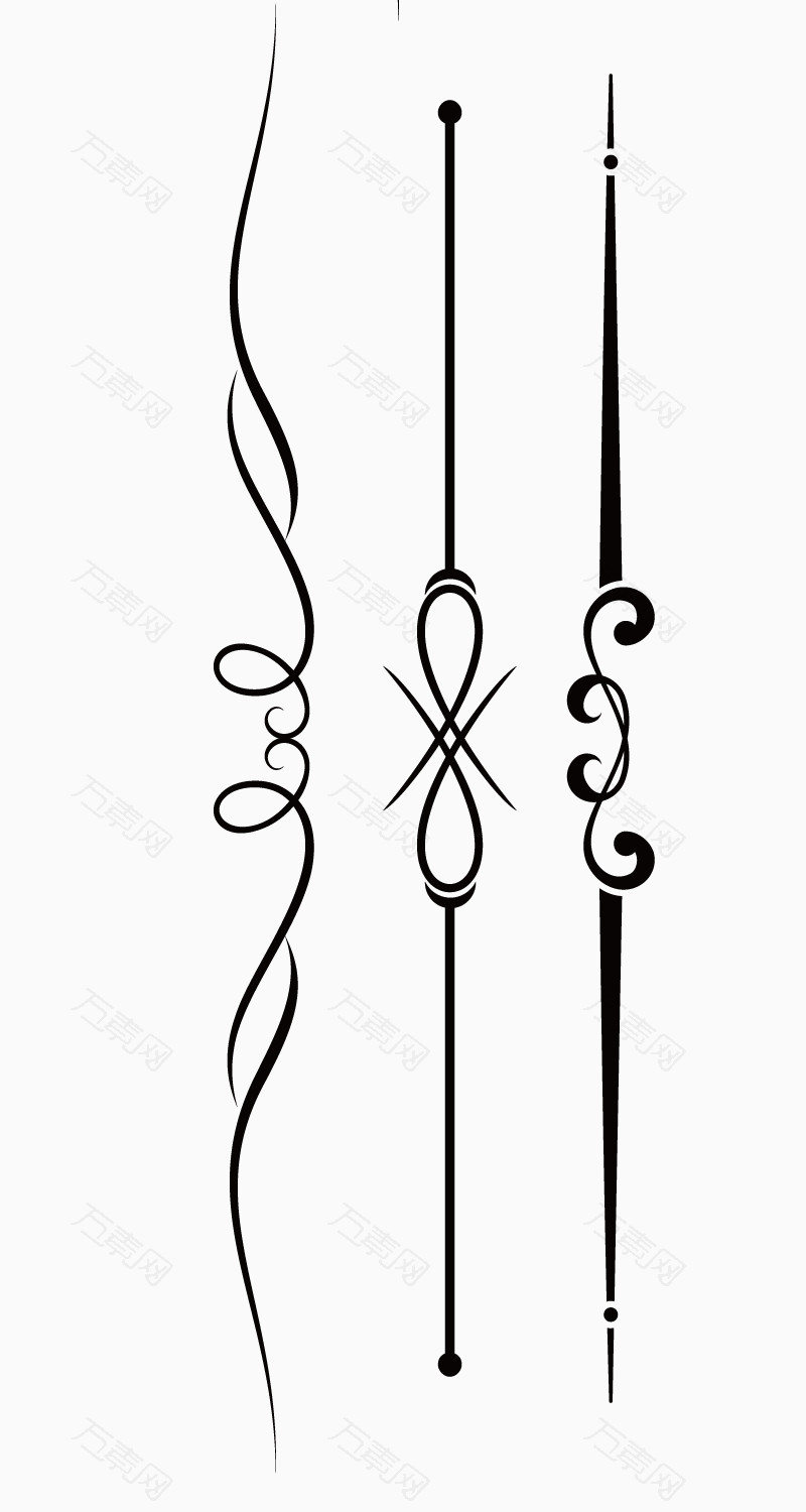 精美黑色分割线矢量素材