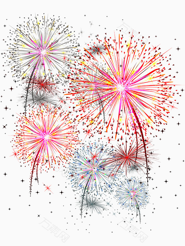 多彩烟花素材