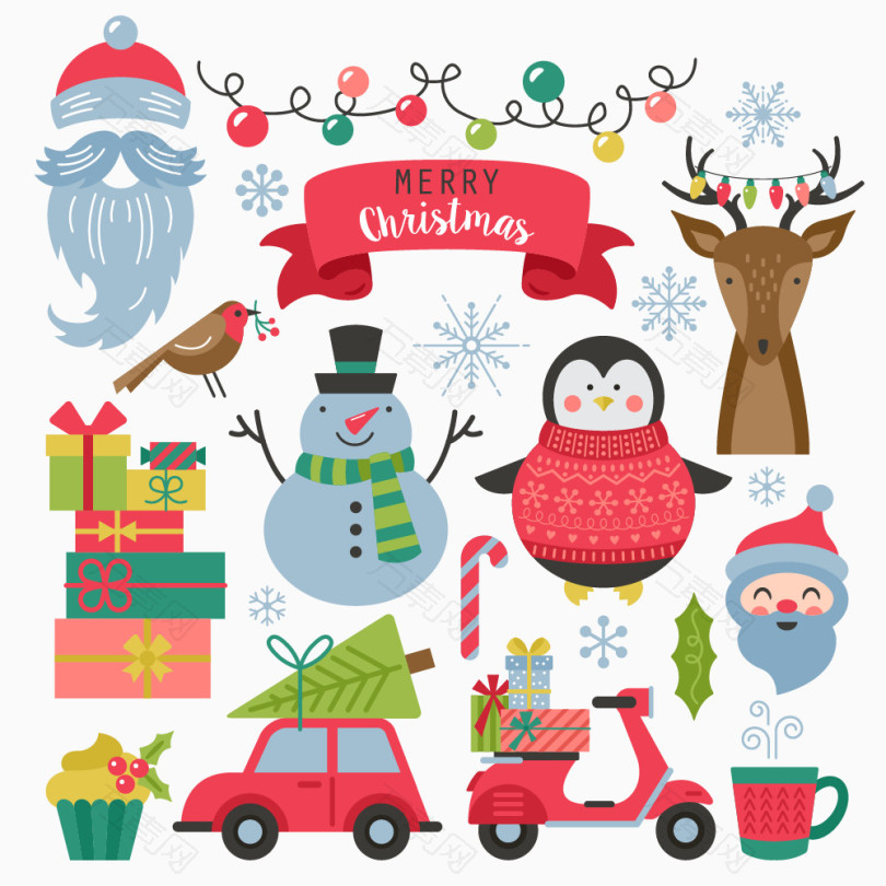 圣诞节喜庆红色元素