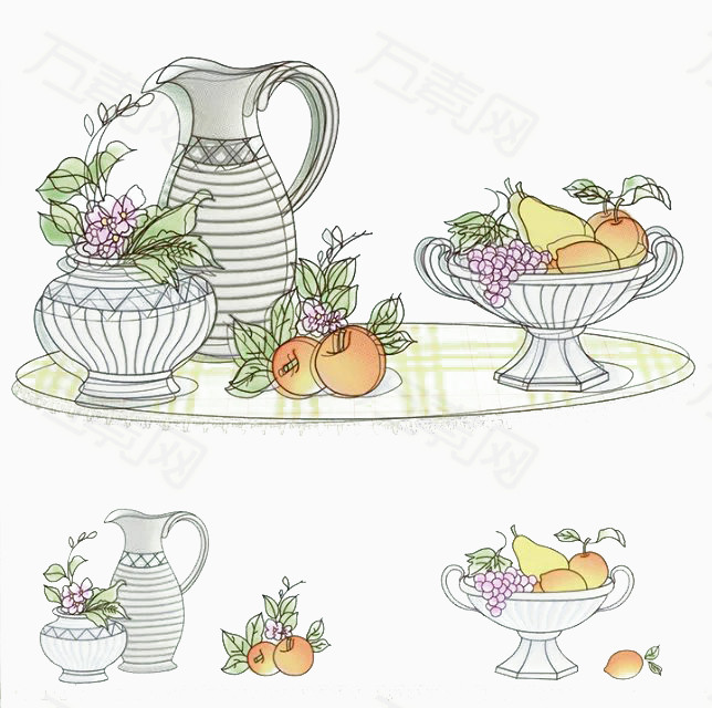 手绘水果盘