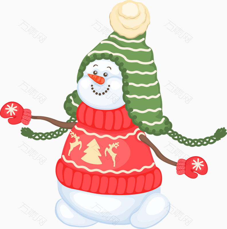 可爱雪人素材