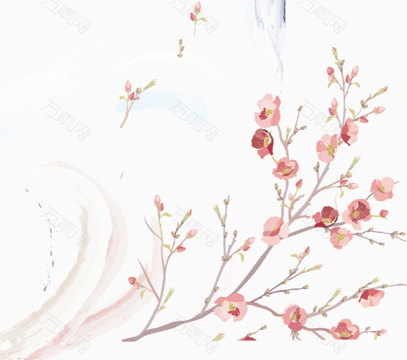 可爱雪梅花素材