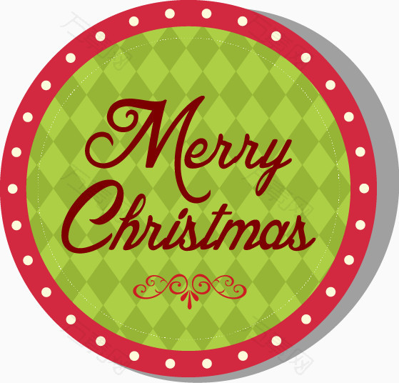 圆形绿色格子字母图案