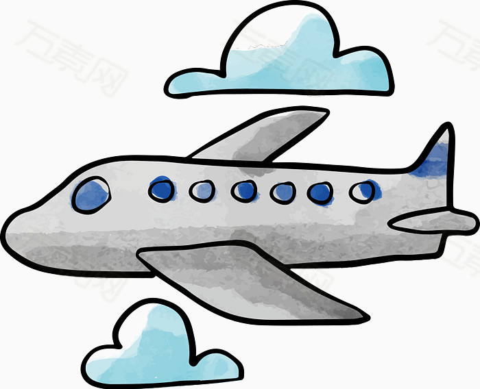 飞机卡通画法图片