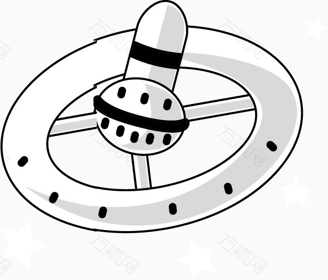 卡通手绘宇宙飞碟