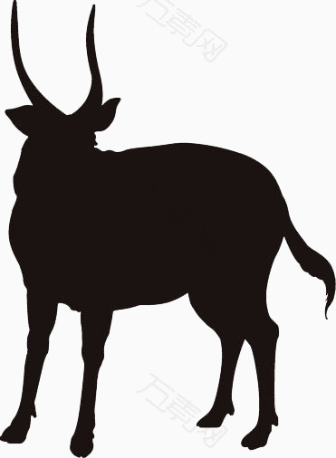 动物素材羚羊剪影