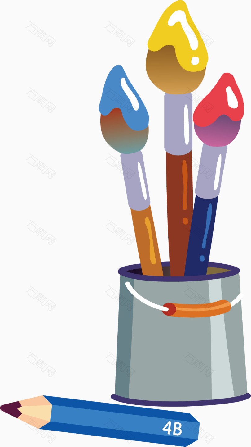 画笔png矢量素材_卡通手绘_983*1746px_编号3585725_png格式_万素网