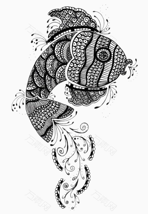 鱼图案免抠元素图片-元素素材5907037-万素网