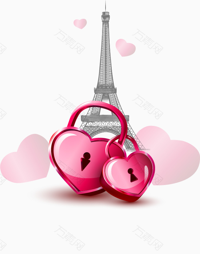 浪漫情人节埃菲尔铁塔心