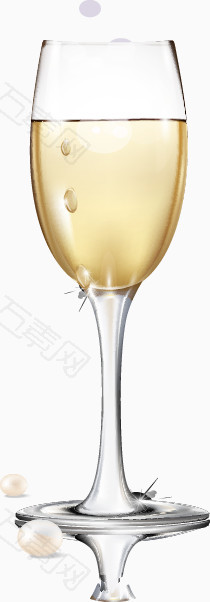 手绘黄色香槟酒杯图案