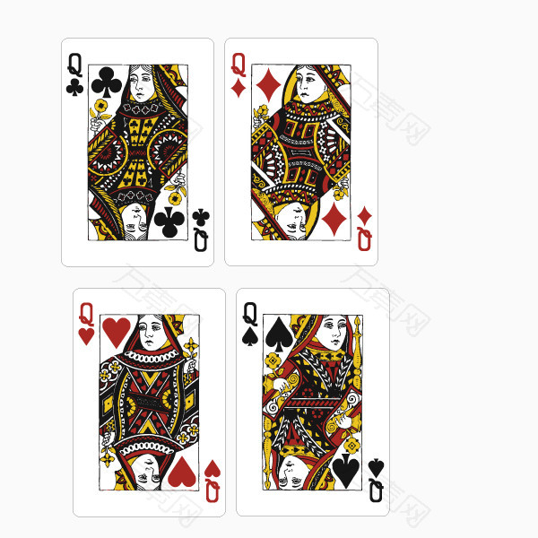 Q扑克牌图片高清一副图片