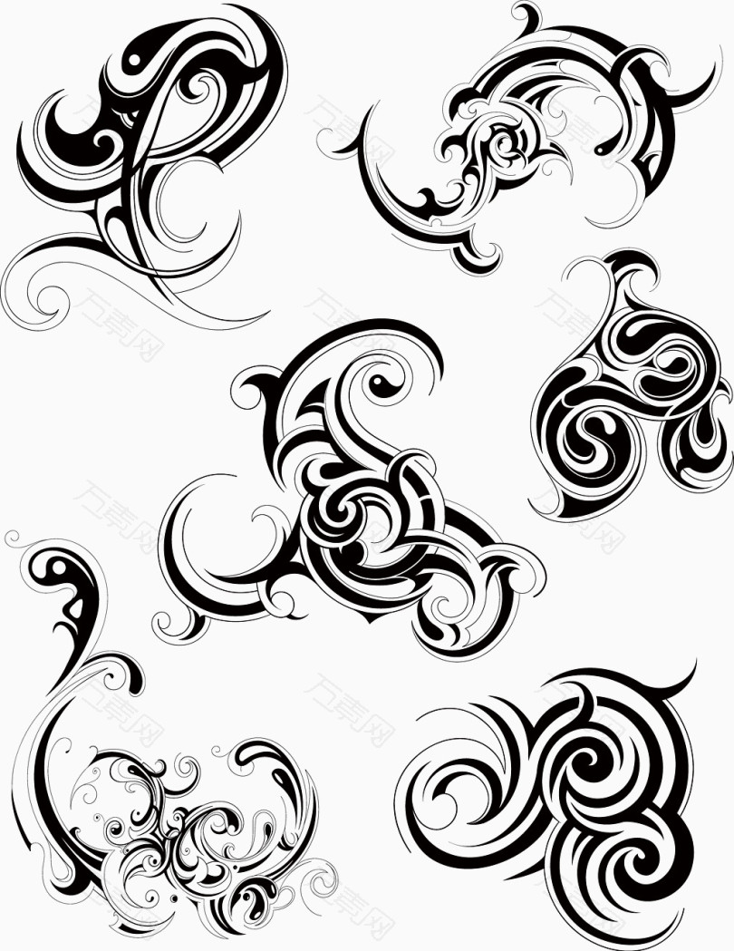 精美时尚花纹卷纹设计素材免抠元素免费下载,图片编号5914742,万素网