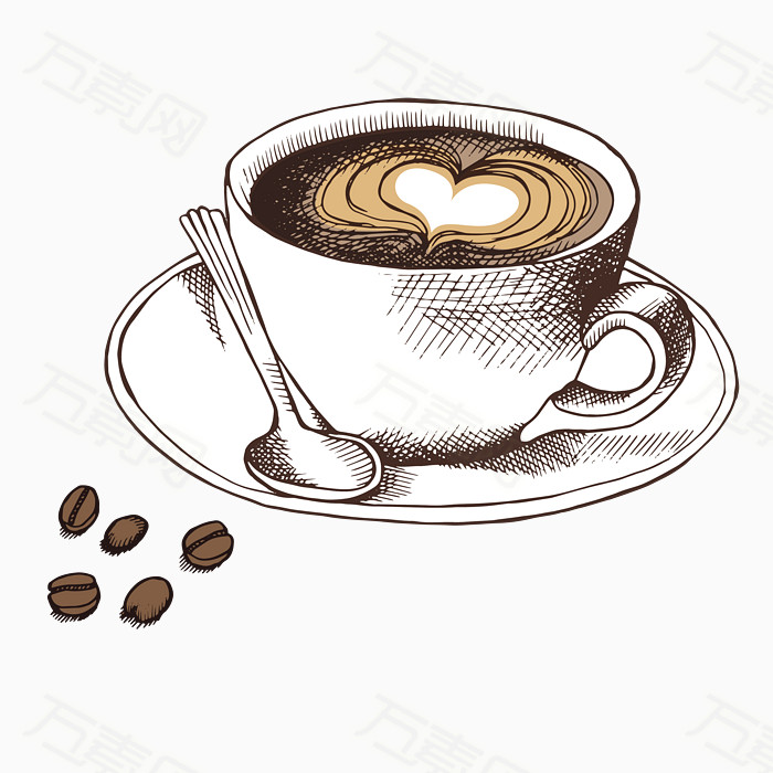手绘咖啡杯图片免费下载_卡通手绘_万素网