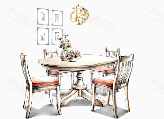 手绘餐厅免费下载_卡通手绘_1248像素_编号19037_png格式_万素网