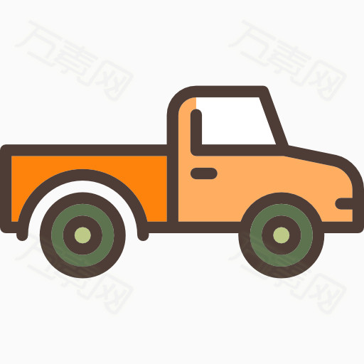 一辆黄色的卡车免费下载_卡通手绘_512像素_编号5142741_png格式