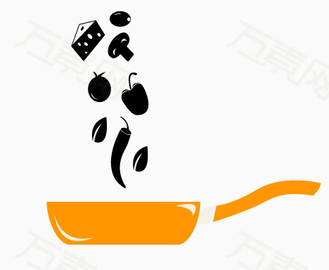 炒菜平底锅图片免费下载_卡通手绘_万素网