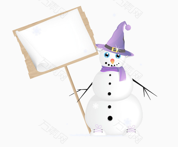 雪人标识牌标签