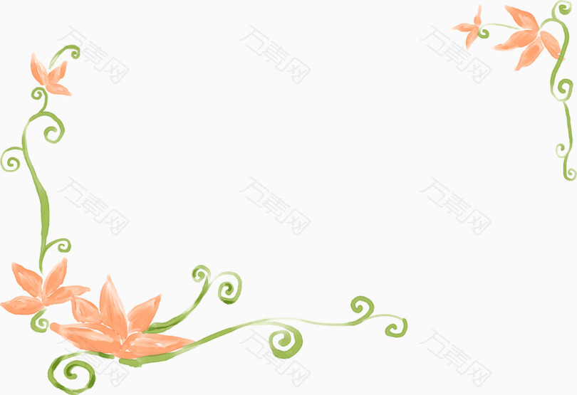橘红色花纹边框
