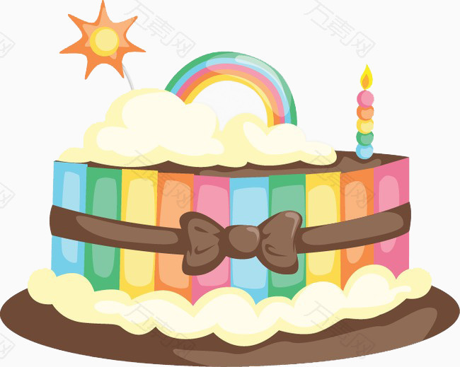 卡通彩虹生日蛋糕