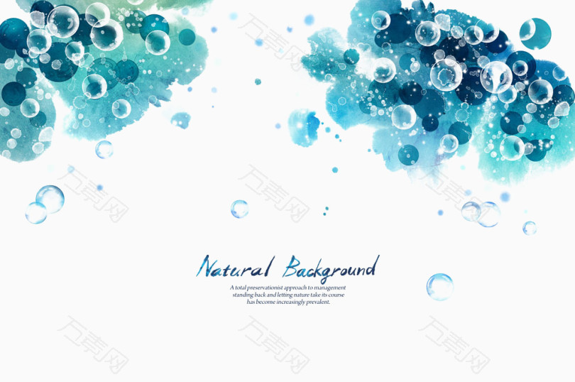 蓝色泡泡背景png元素素材图片下载 万素网