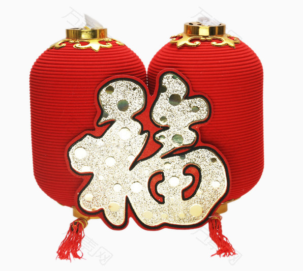 红色灯笼上的福字