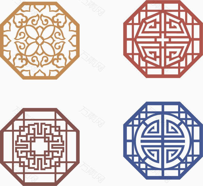 中国风六边形花纹