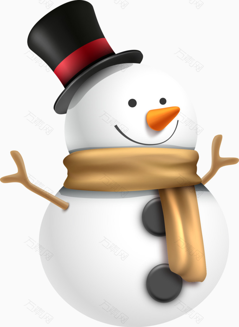 戴帽子的矢量雪人