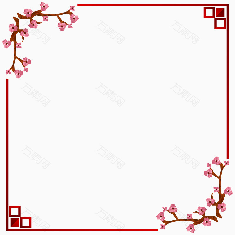 矢量春花边框
