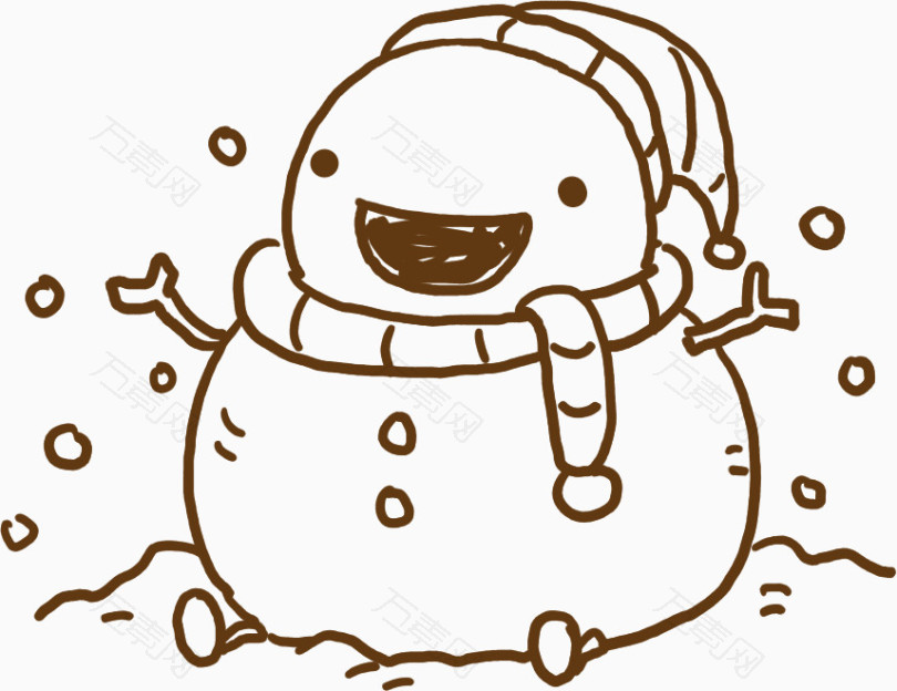 手绘雪人