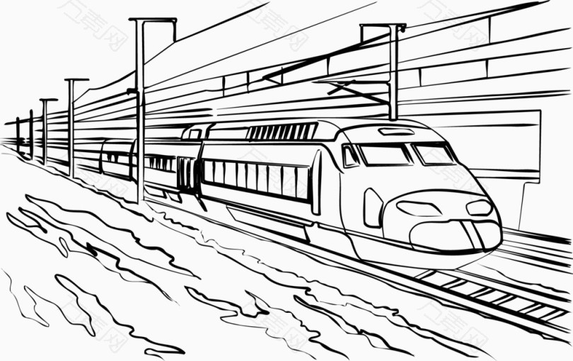 磁悬浮列车绘画最短图片