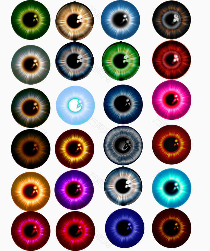 万素网为您提供免抠元素各种颜色的眼球下载,该素材编号:2530674,体积