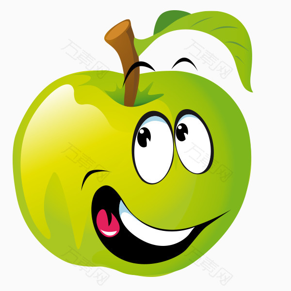 绿色苹果笑脸