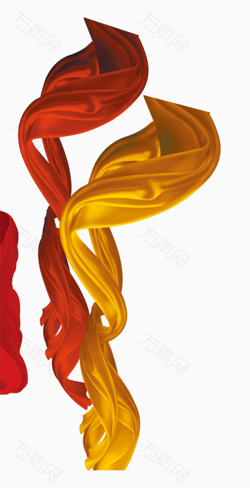 飞舞丝绸布料彩带