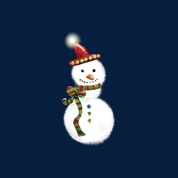 手绘卡通白色雪人