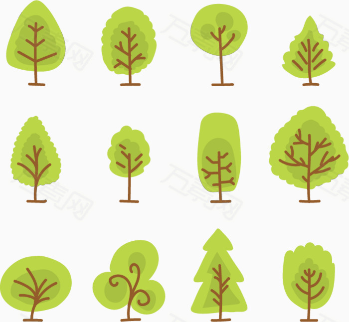 树枝分支大树矢量