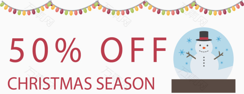 雪人水晶球打折横幅