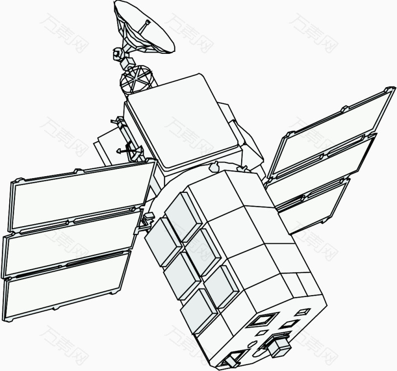 人造卫星素描图片