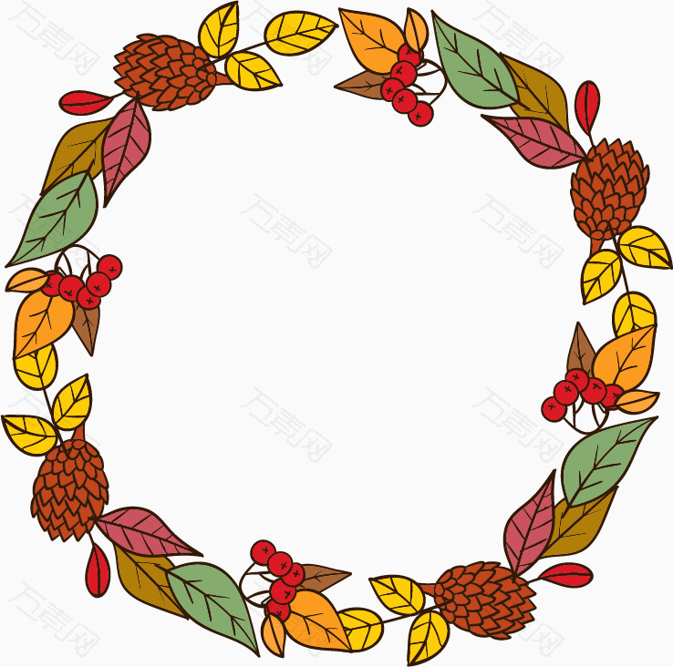 秋天树叶枫叶黄色矢量