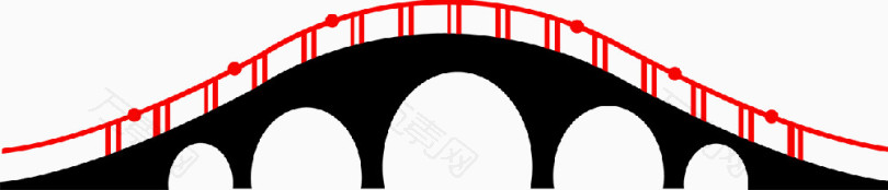 黑色剪影拱桥