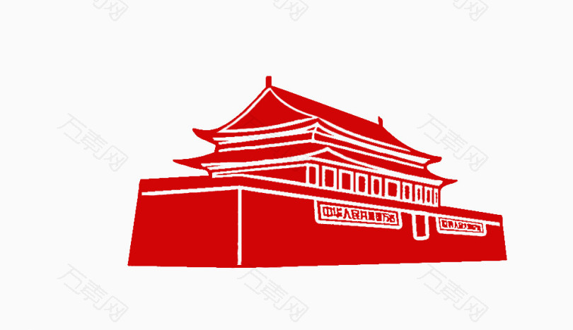 天安门剪纸