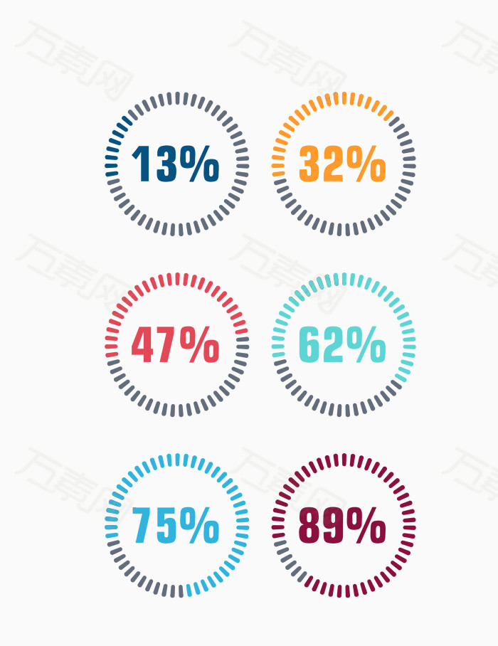 矢量圆形卡通进度条素材