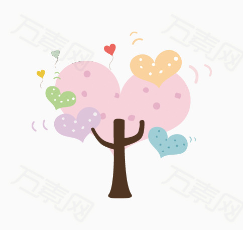 粉色爱心树免费下载