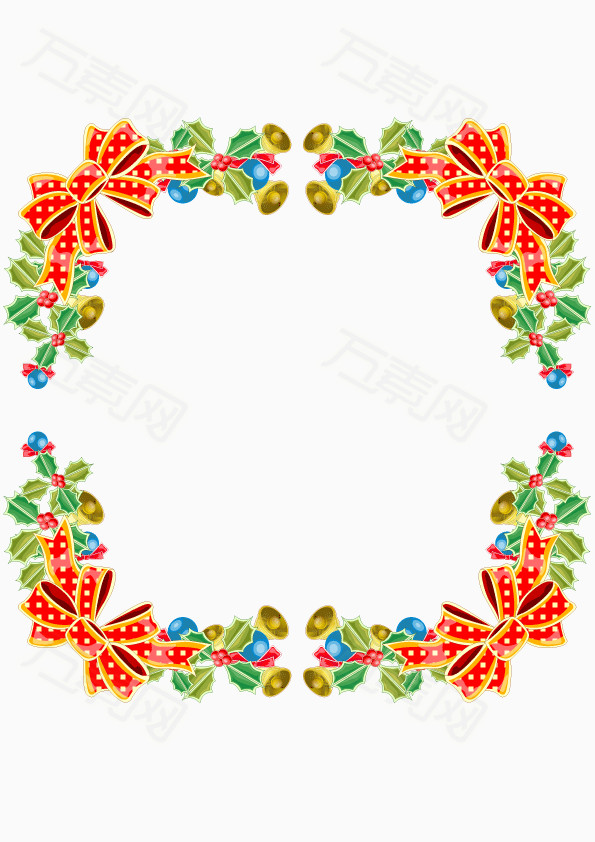 圣诞节蝴蝶结花边矢量素材