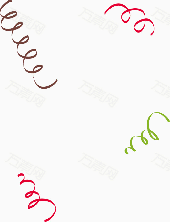 万素网 素材分类 卡通飘带彩带 8504                           提示