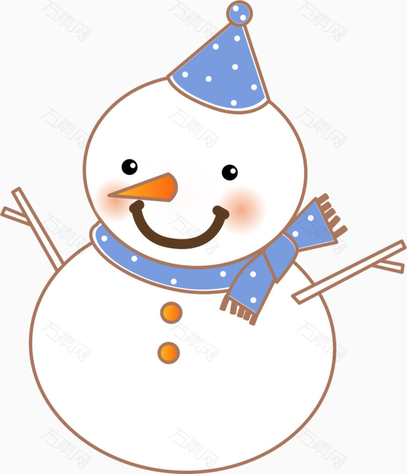 线稿手绘雪人